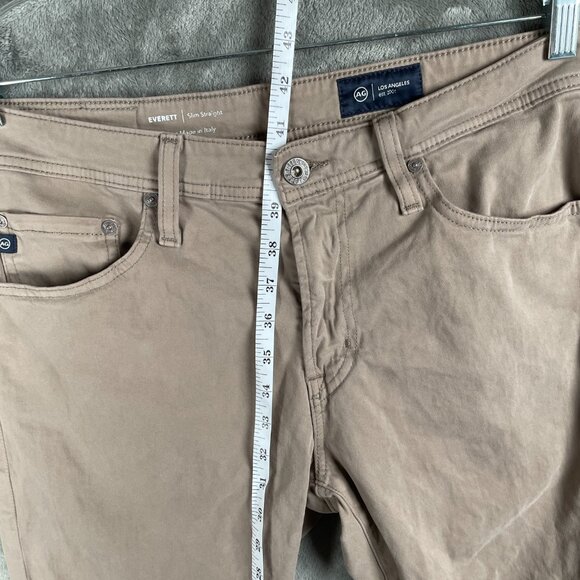 AG Everett Pants Men’s 30x32 Taupe Khaki Slim Straight Stretch Cotton Modern - Picture 6 of 7
